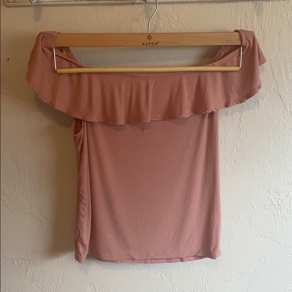 Mauve Pink Off The Shoulder Shirt